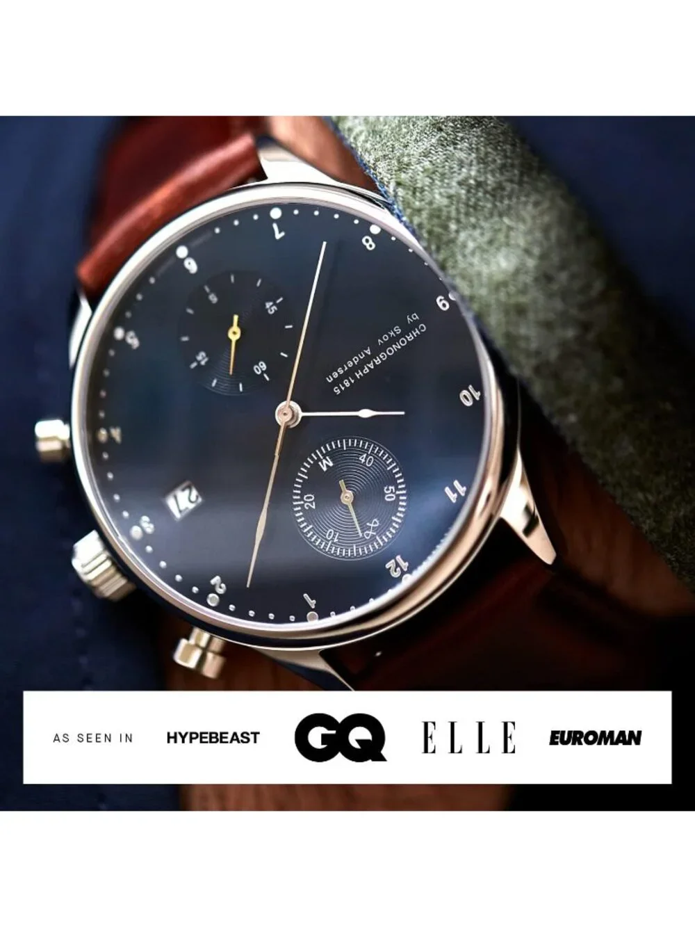 About Vintage 1815 Chronograph Mens Watch Stainless Steel Analog Waterproof